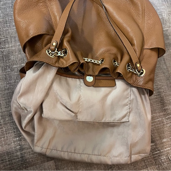 Michael Kors Camel Brown Tan Cognac Whiskey Leather Handbag - Picture 8 of 11